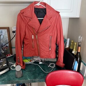 Balenciaga Coral Leather Jacket